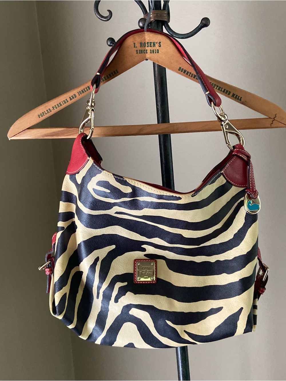 Dooney & Bourke zebra print hobo bag zoo hobo boho